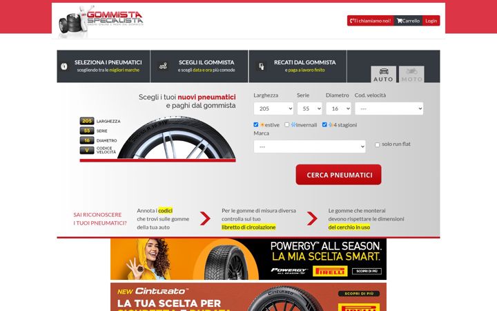Screenshot of gommista-specialista.it