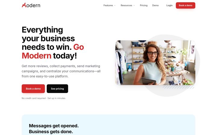 Screenshot of gomodern.co