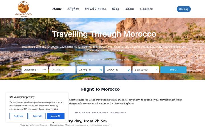 Screenshot of gomoroccoexplorer.com