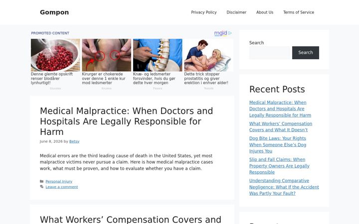 Screenshot of gompon.com