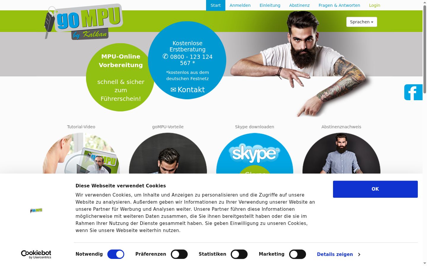 Screenshot of the consent banner shown before any interaction