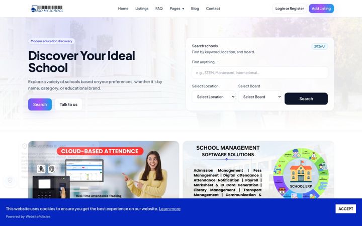 Screenshot of gomyschool.com