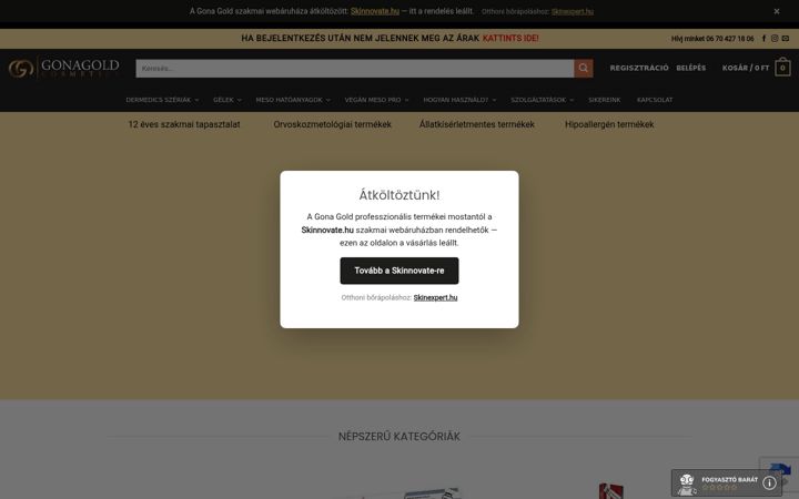 Screenshot of gonagold.hu