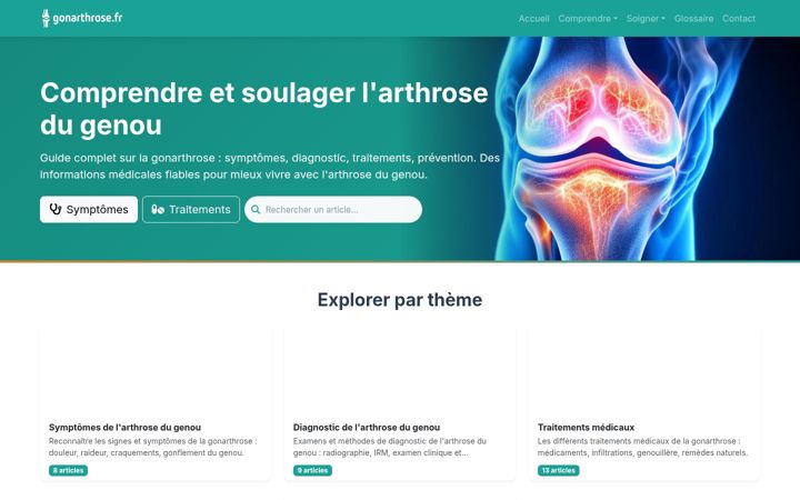 Screenshot of gonarthrose.fr