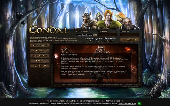 Screenshot of gondal.de