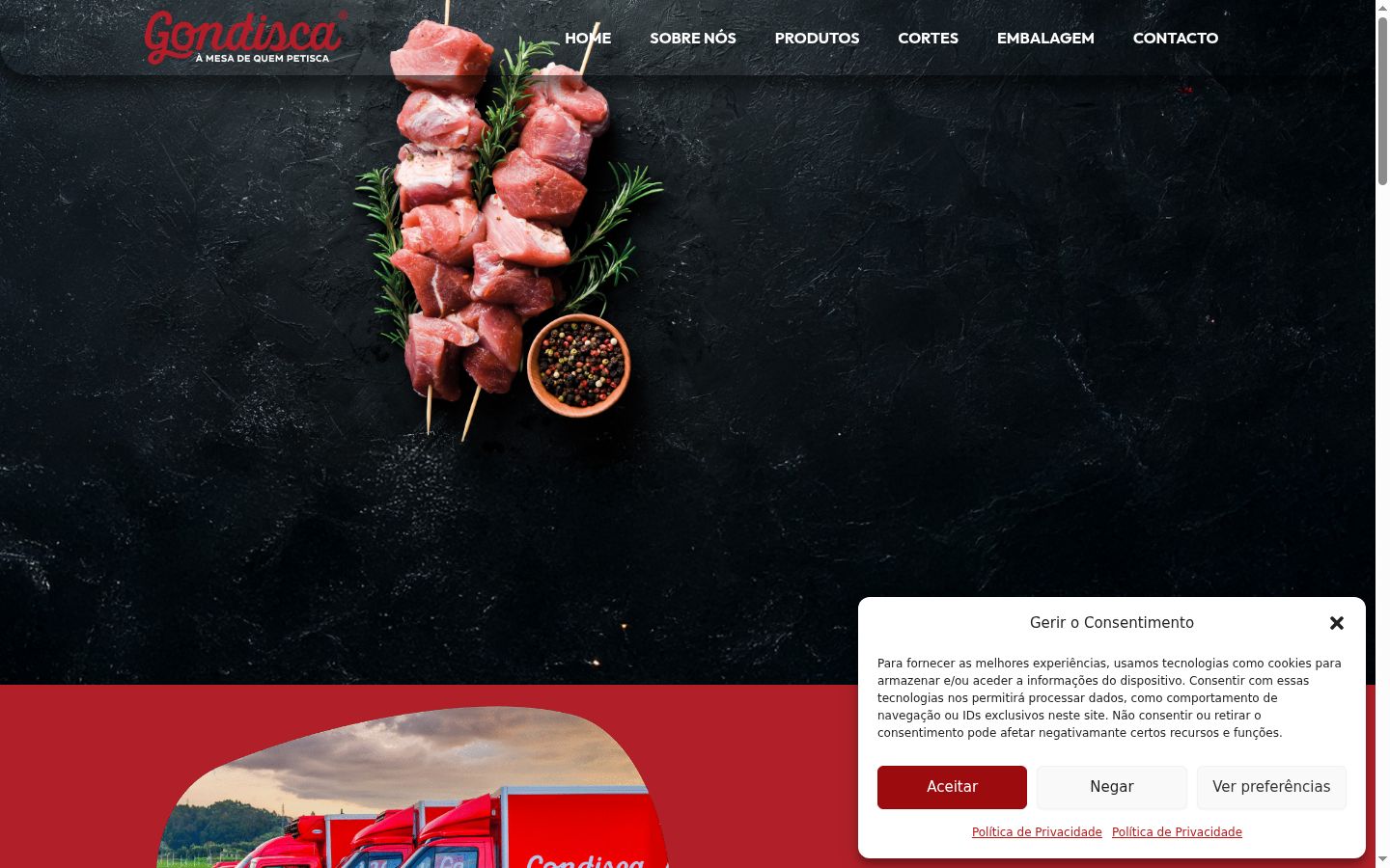 Screenshot del banner di consenso mostrato prima di qualsiasi interazione