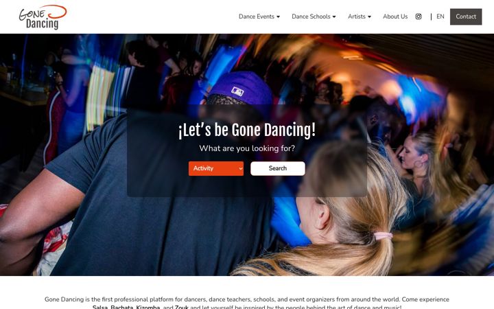 Screenshot of gone-dancing.com