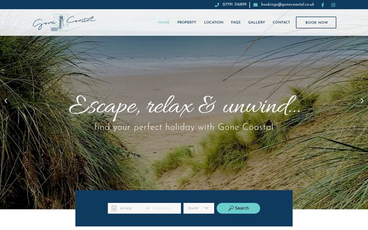 Screenshot of gonecoastal.co.uk