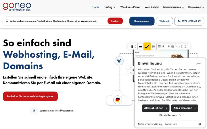 Screenshot di goneo.de