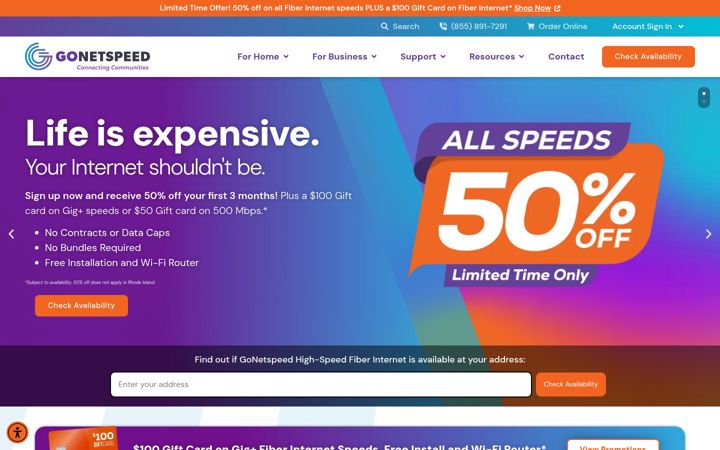 Screenshot of gonetspeed.com