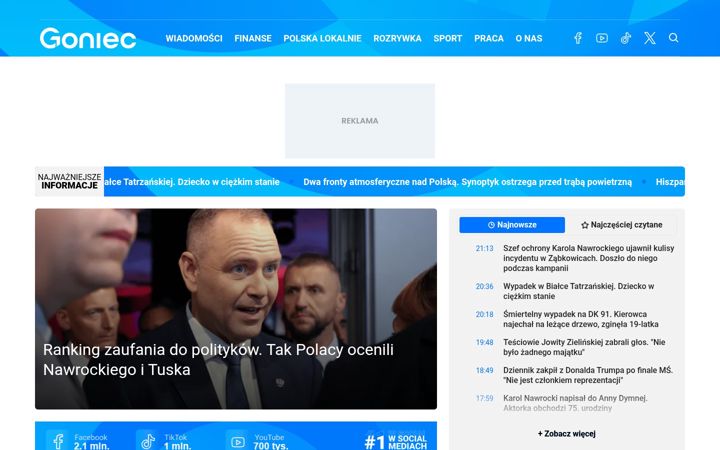 Screenshot of goniec.pl