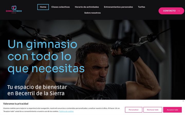 Screenshot of gonnafitnesscenter.com