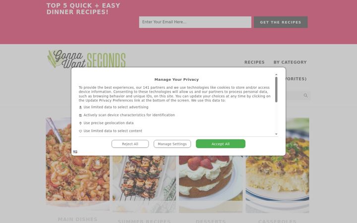 Screenshot of gonnawantseconds.com