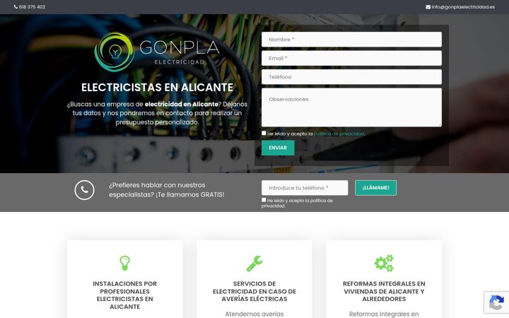 Screenshot of gonplaelectricidad.es