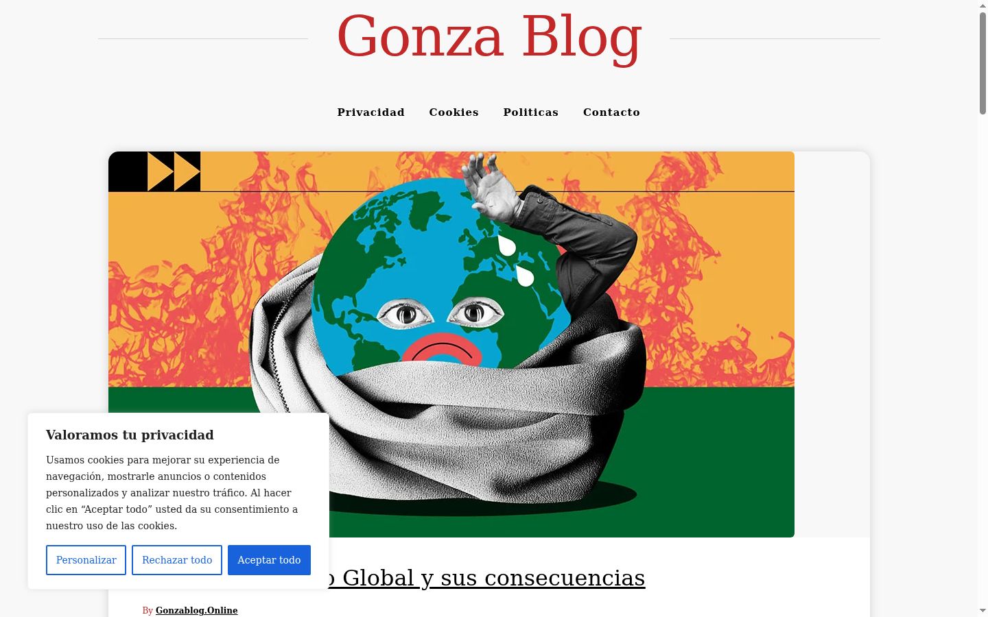 Screenshot of the consent banner shown before any interaction