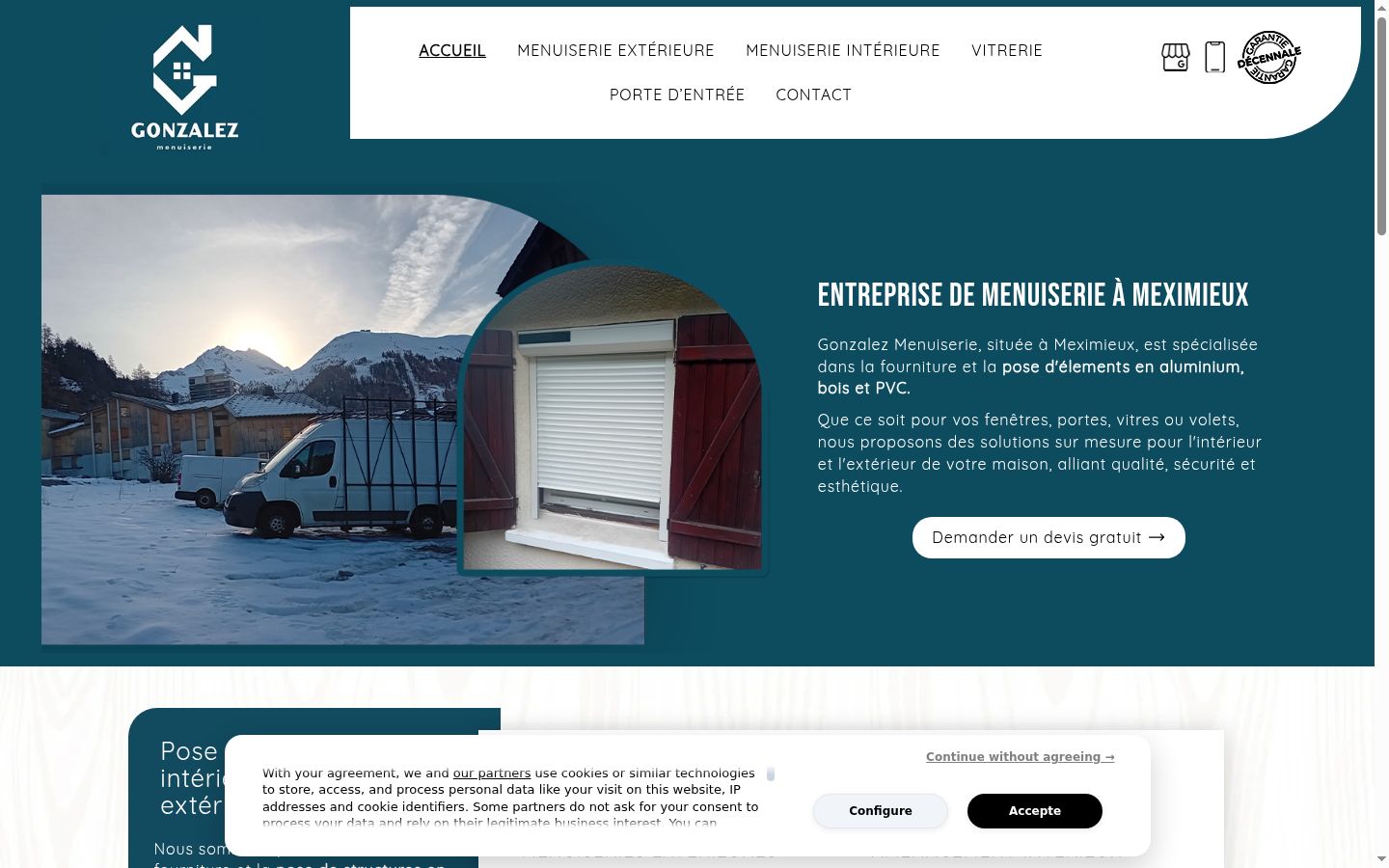 Screenshot del banner di consenso mostrato prima di qualsiasi interazione