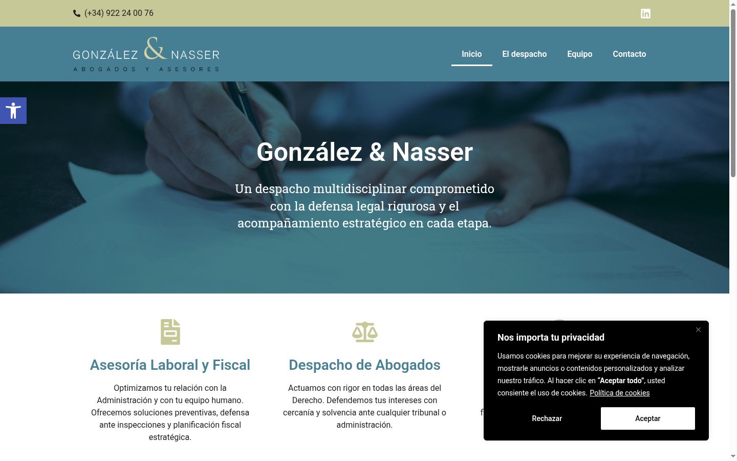 Screenshot del banner di consenso mostrato prima di qualsiasi interazione