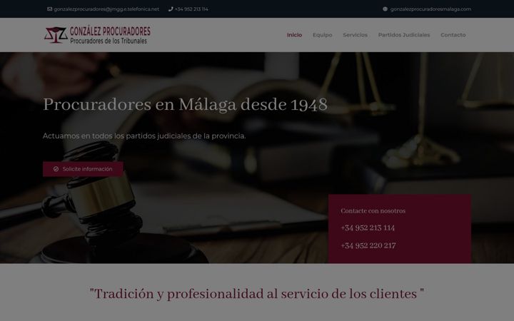 Screenshot of gonzalezprocuradoresmalaga.com