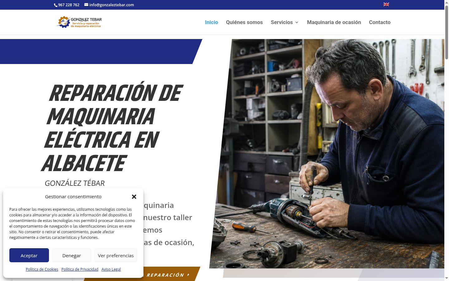 Screenshot del banner di consenso mostrato prima di qualsiasi interazione