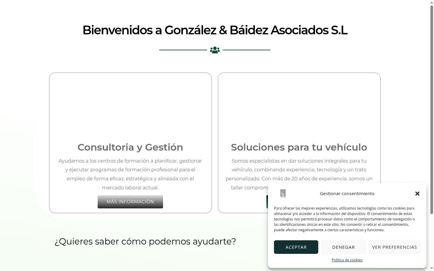 Screenshot del banner di consenso mostrato prima di qualsiasi interazione