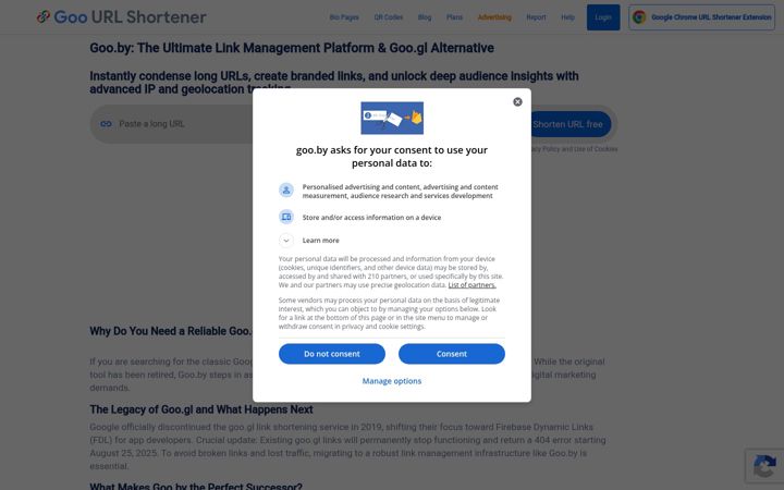 Screenshot of goo.by
