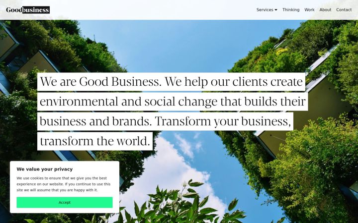 Screenshot of good.business