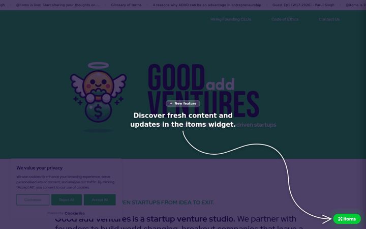 Screenshot of goodaddventures.com
