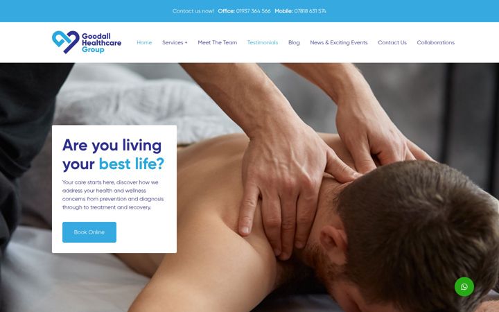 Screenshot of goodallhealthcaregroup.co.uk