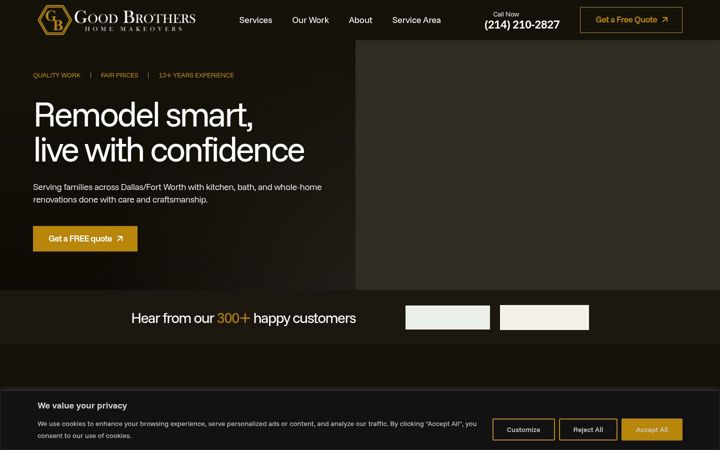 Screenshot of goodbrothershomemakeovers.com