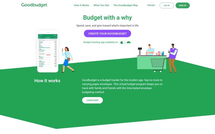 Screenshot of goodbudget.com