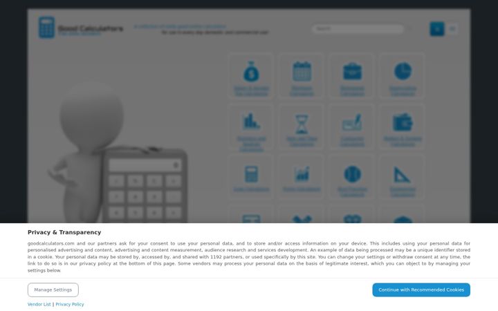 Screenshot of goodcalculators.com