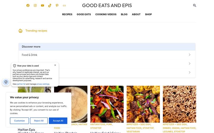Screenshot of goodeatsandepis.com