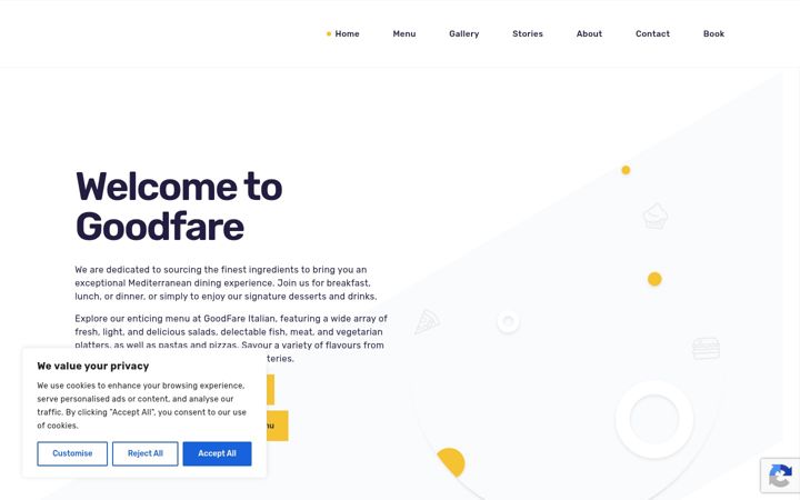 Screenshot of goodfareitalian.com