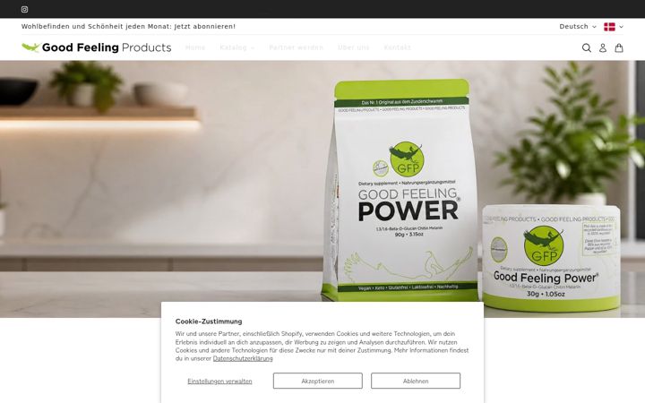 Screenshot of goodfeelingproducts.com
