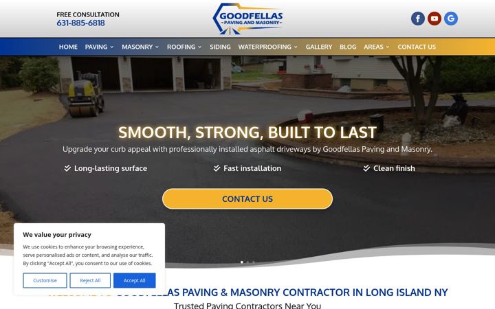Screenshot of goodfellaspavingandmasonry.com