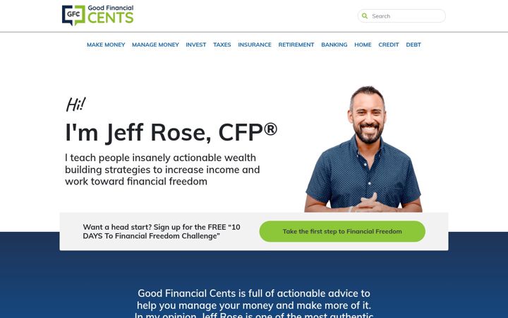 Screenshot of goodfinancialcents.com