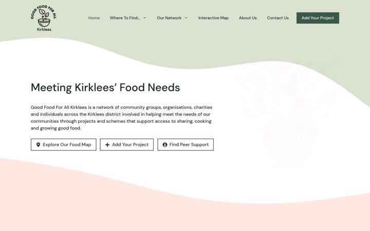 Screenshot of goodfoodforallkirklees.org.uk