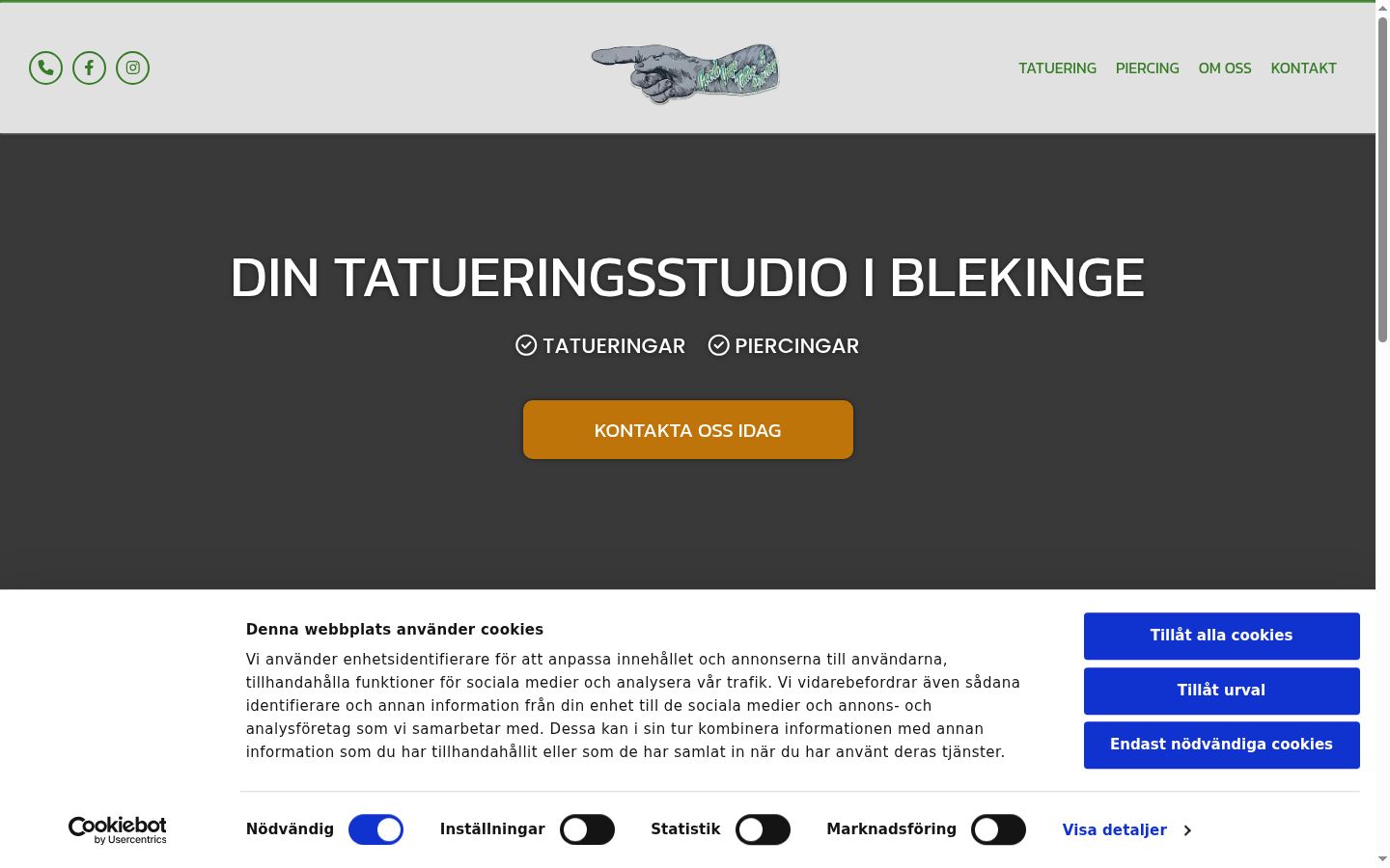 Kuvakaappaus suostumusbannerista, joka näytettiin ennen mitään vuorovaikutusta