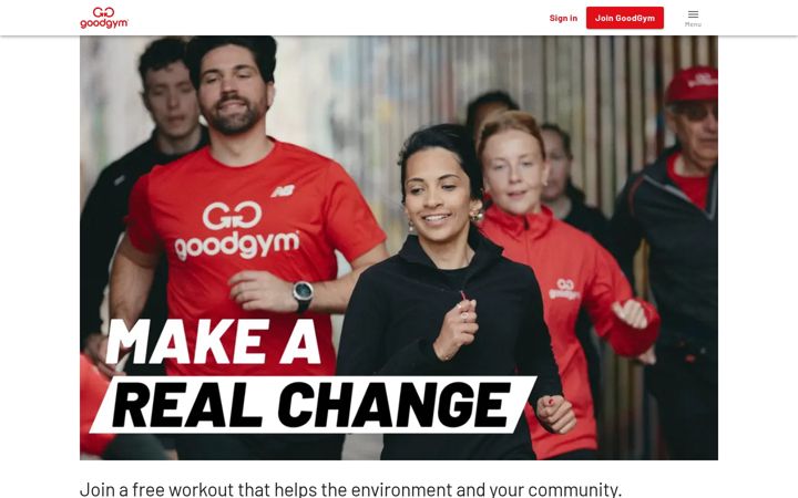 Screenshot of goodgym.org