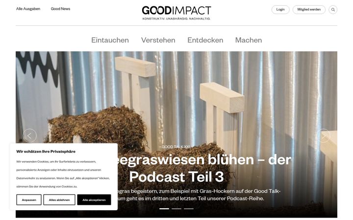Screenshot of goodimpact.eu