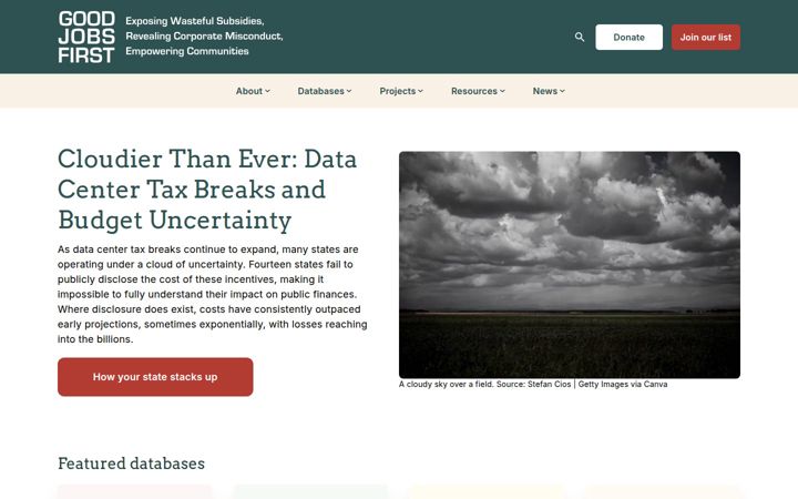 Screenshot of goodjobsfirst.org