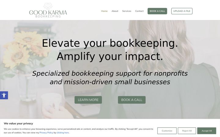 Screenshot of goodkarmabookkeeping.net