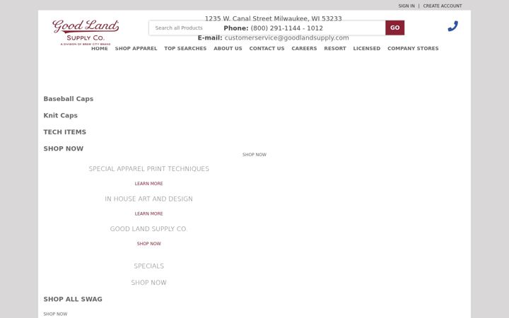 Screenshot of goodlandsupplycompany.com