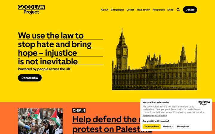 Screenshot of goodlawproject.org