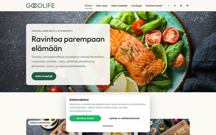 Screenshot of goodlife.fi