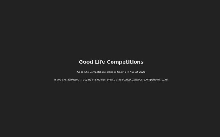 Screenshot of goodlifecompetitions.co.uk