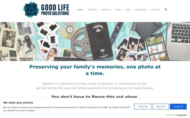 Screenshot of goodlifephotosolutions.com