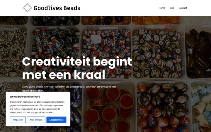 Screenshot of goodlivesbeads.nl