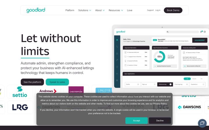 Screenshot of goodlord.co
