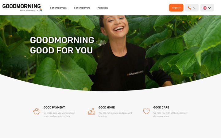 Screenshot of goodmorning.eu